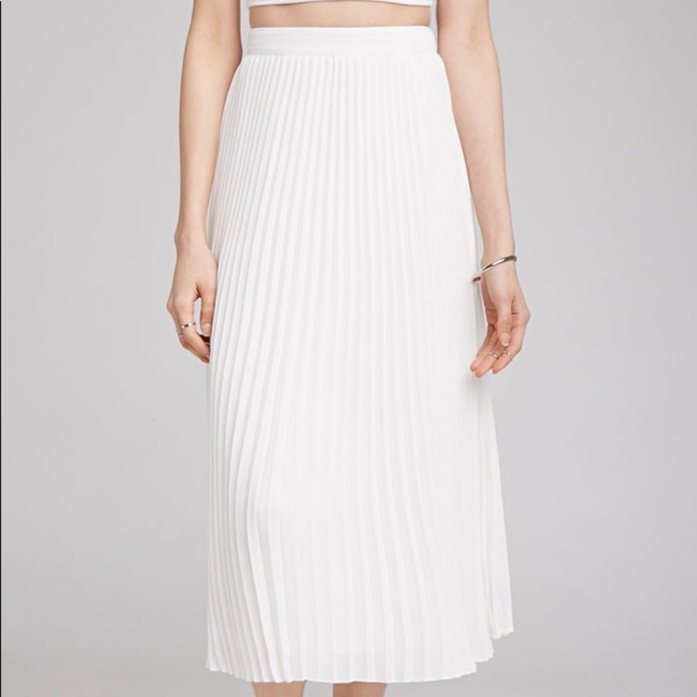 Forever 21 White Midi Skirt